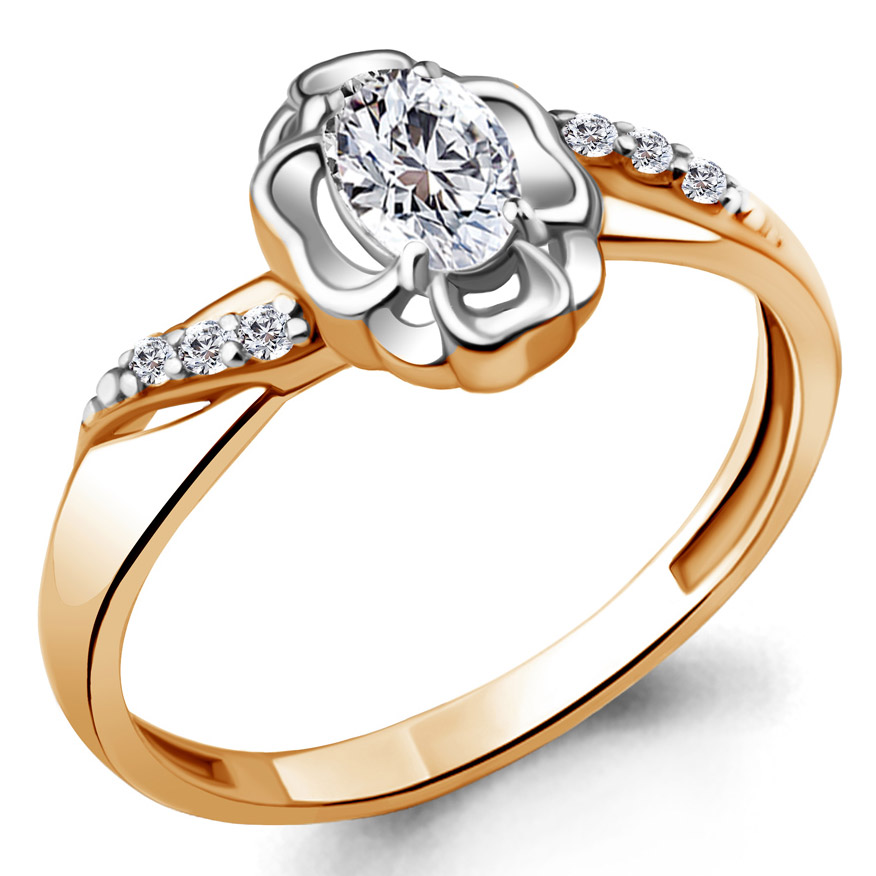 Кольцо, золото, фианит, 68648А.1